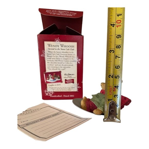 Vtg Hallmark Wendy Whoosh Ornament 2nd in Snow Cub Club Set 2002 Sledding Bear - Picture 4 of 6